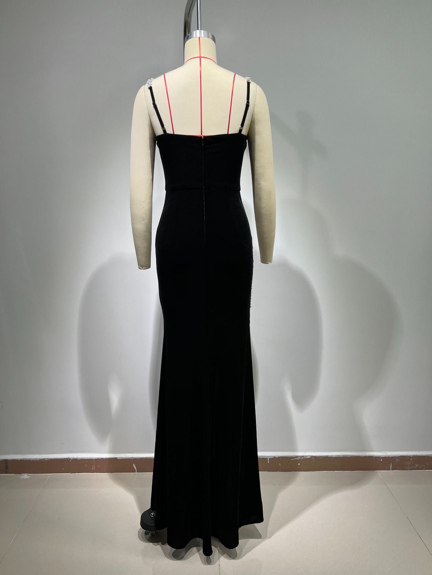 Tubeless long evening gown