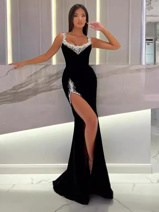 Tubeless long evening gown