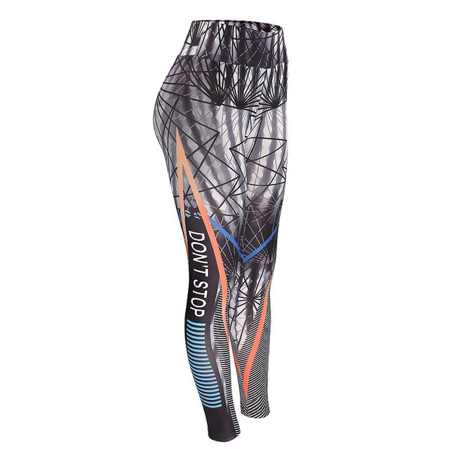Don't Stop-High Waist Sporting Leggings Elastic Skinny Long Pants