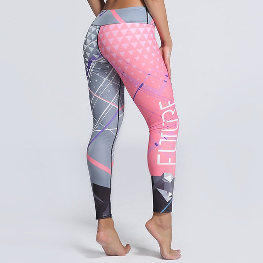 Multicolor Leggings Women Workout Pants Fashion Triangle-Plus Size