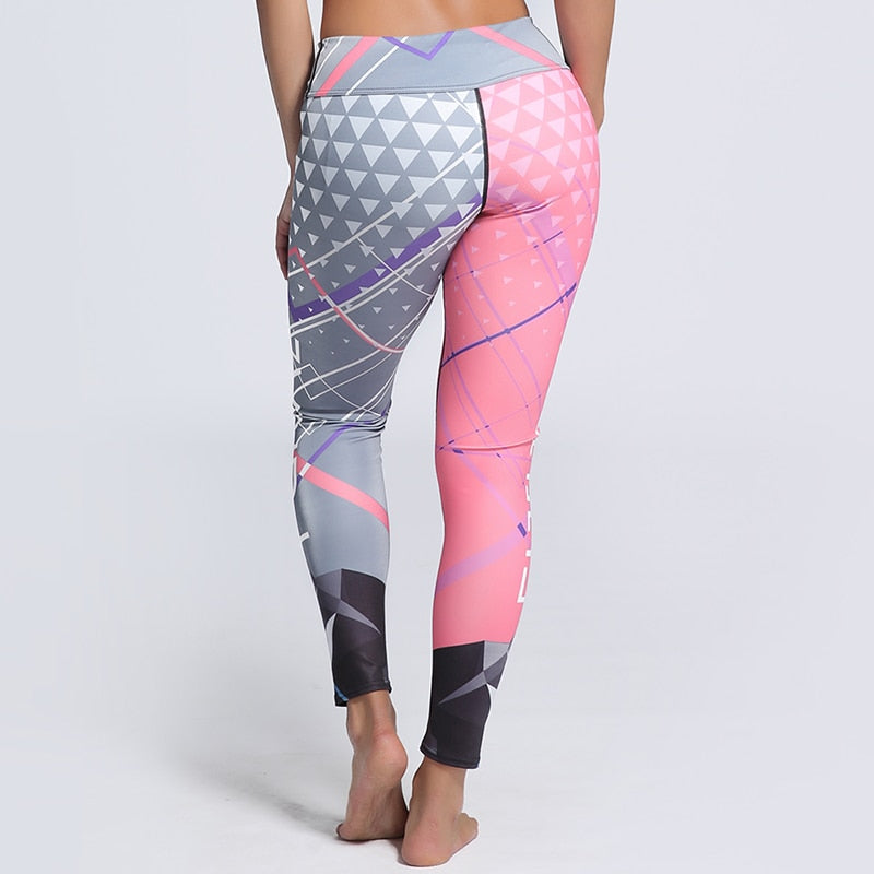 Multicolor Leggings Women Workout Pants Fashion Triangle-Plus Size
