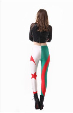 Women Leggings Flag Pentagram Printed Leggings