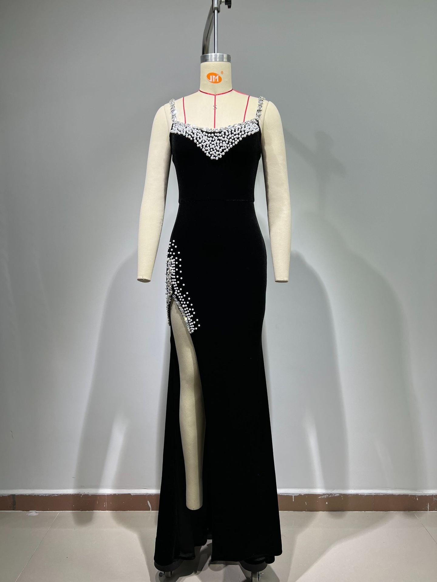 Tubeless long evening gown