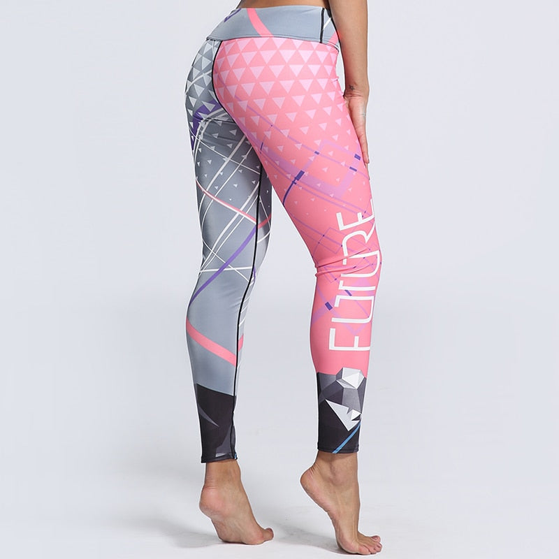 Multicolor Leggings Women Workout Pants Fashion Triangle-Plus Size